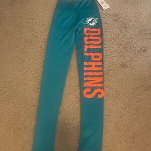 NFL Dolphins Women Teal and Orange Leggings. Size-XS